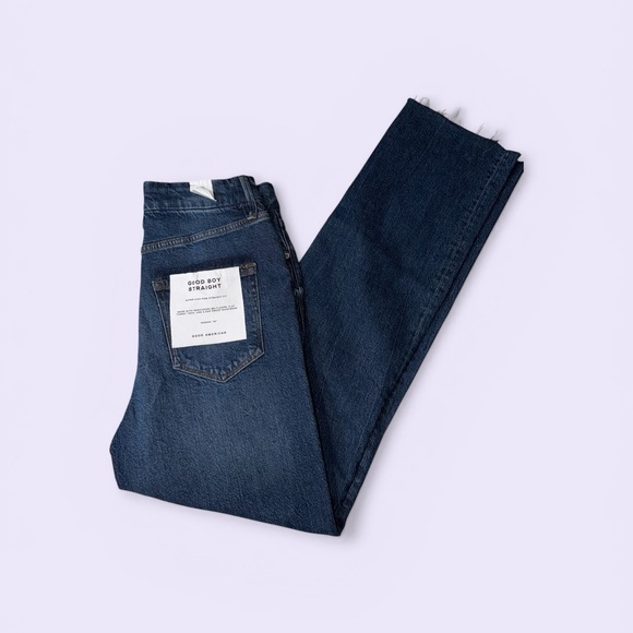 NWT Good American Good Boy Straight Leg Jeans - Picture 9 of 15